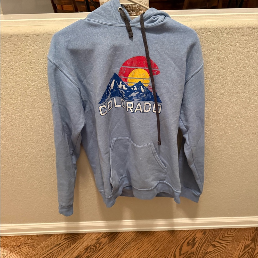 Light Blue Colorado Mountain Hoodie